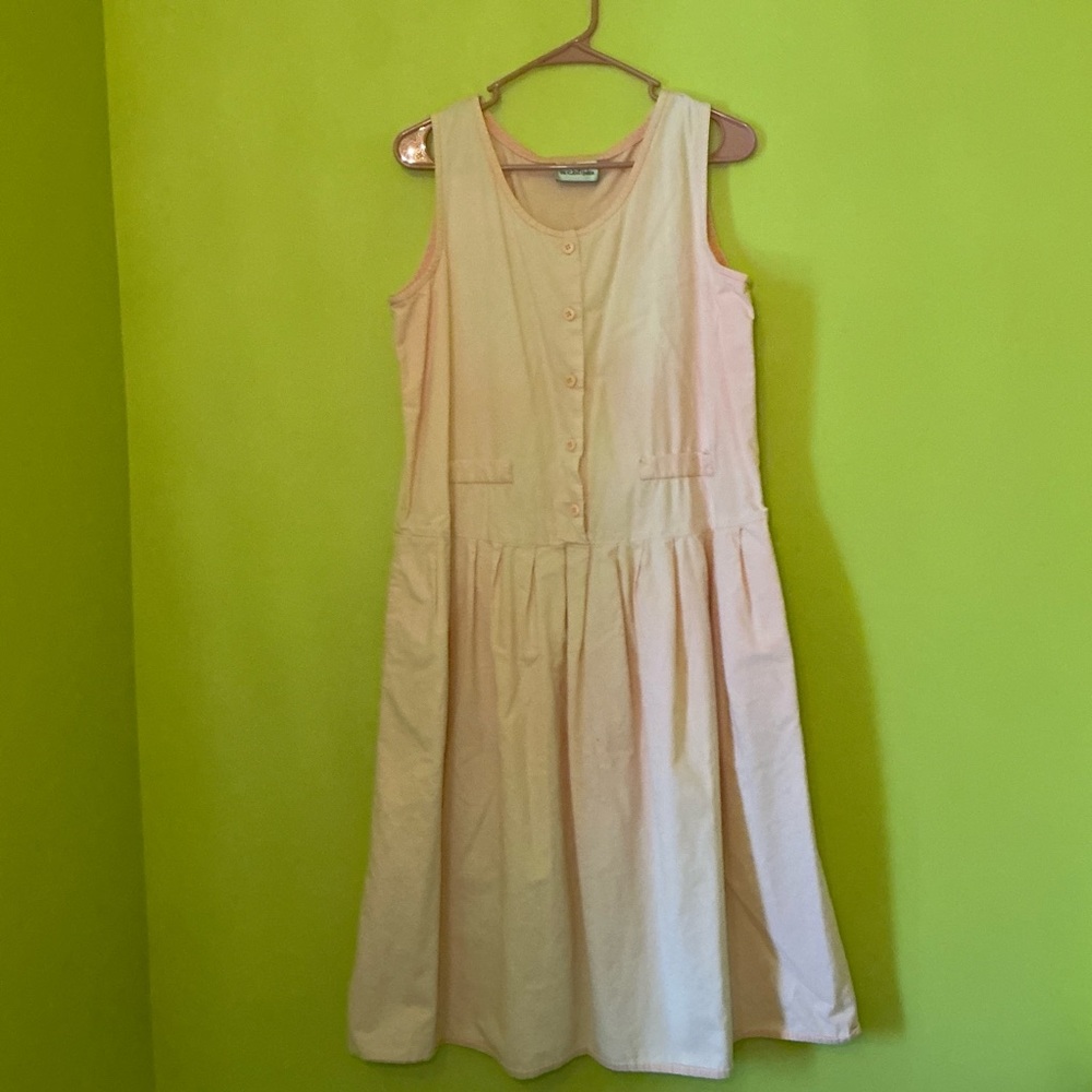 Vintage 80s Peach Via Sant Andrea Midi Dress